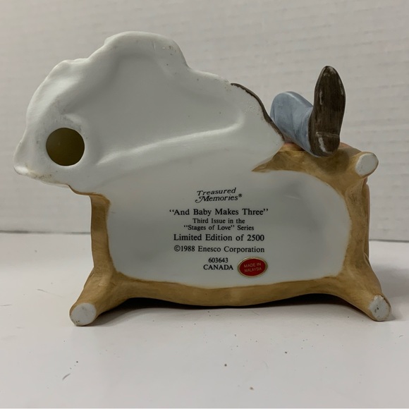 Enesco Treasured Memories “And Baby Makes Three” Figurine vintage 1988 - Picture 8 of 9